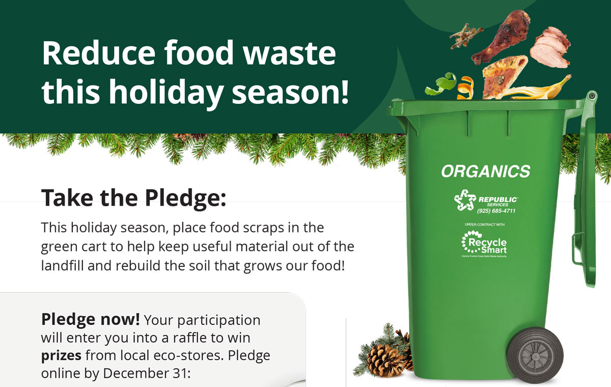 Reduce food waste this holiday season. Take the food recycling pledge.